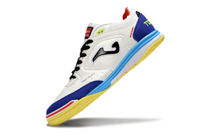 Joma Top Flex IC Indoor & Futsal Soccer Shoes - White/Black/Blue