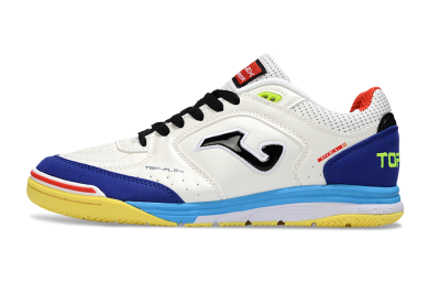 Joma Top Flex IC Indoor & Futsal Soccer Shoes - White/Black/Blue