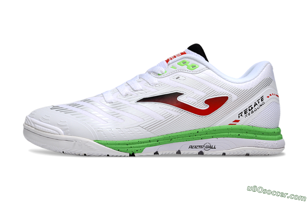 Joma Top Flex IC Indoor & Futsal Soccer Shoes - White/Red/Yellow 2
