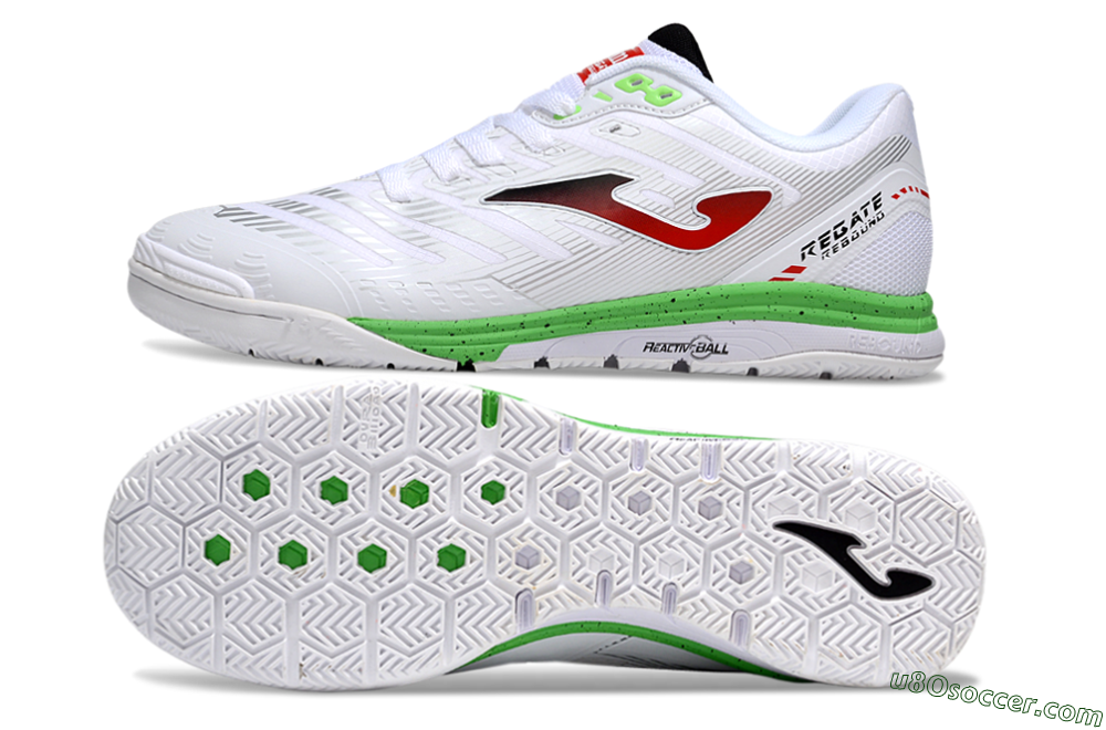 Joma Top Flex IC Indoor & Futsal Soccer Shoes - White/Red/Yellow 0