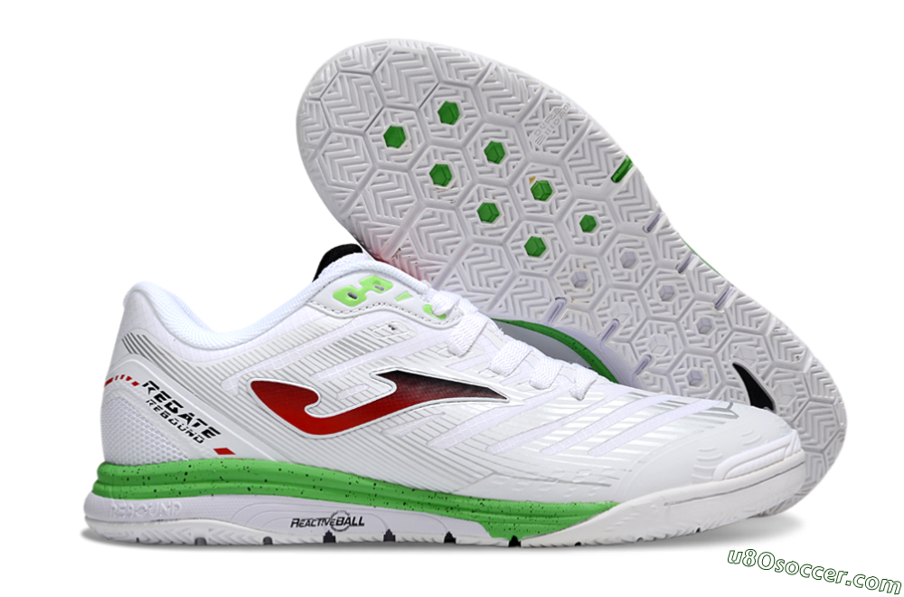 Joma Top Flex IC Indoor & Futsal Soccer Shoes - White/Red/Yellow 1