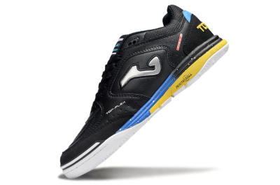 Joma Top Flex IC Indoor & Futsal Soccer Shoes - Black/Silver/Yellow
