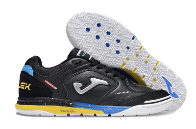 Joma Top Flex IC Indoor & Futsal Soccer Shoes - Black/Silver/Yellow