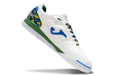 Joma Top Flex IC Indoor & Futsal Soccer Shoes - White/Blue/Green