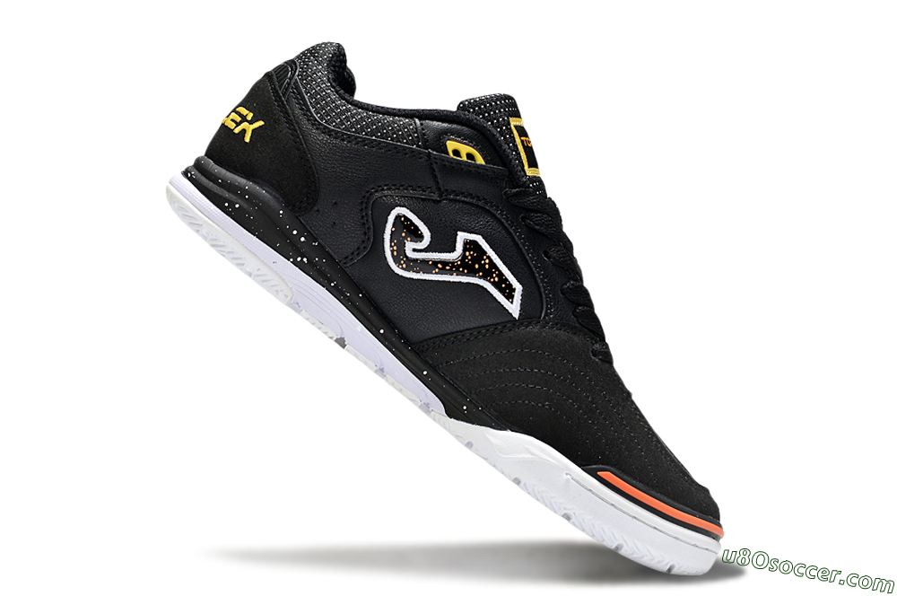 Joma Top Flex IC Indoor & Futsal Soccer Shoes - White/Black/Yellow 4