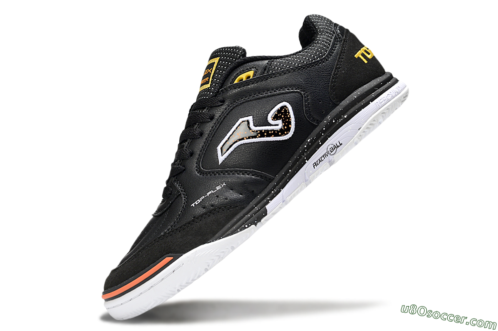 Joma Top Flex IC Indoor & Futsal Soccer Shoes - White/Black/Yellow 5