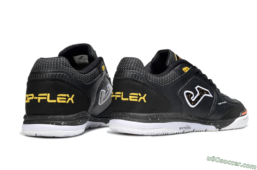 Joma Top Flex IC Indoor & Futsal Soccer Shoes - White/Black/Yellow 6