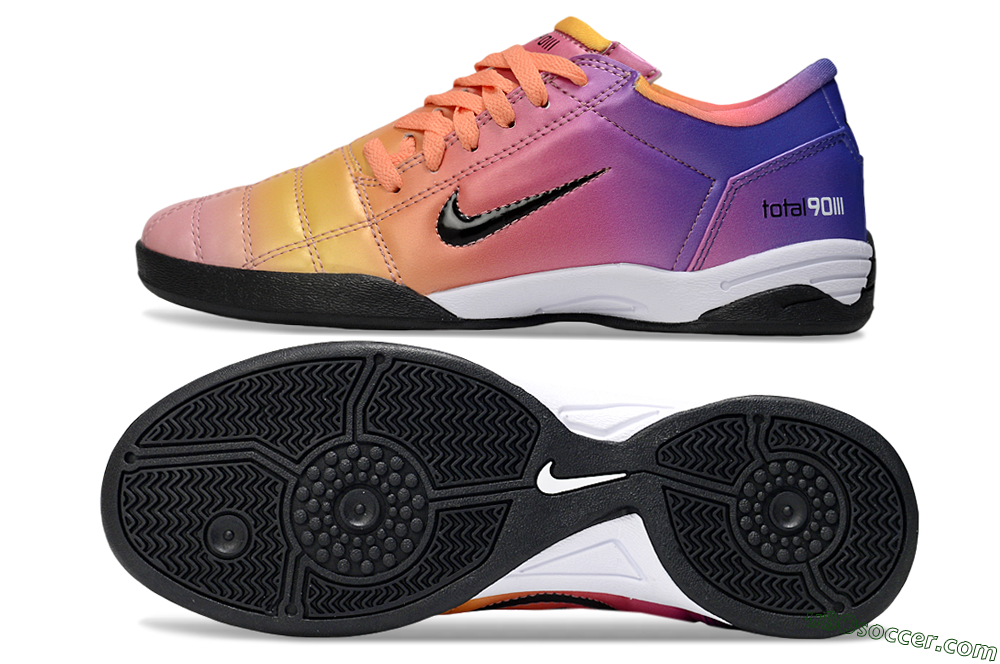 Nike Total 90 III IC Indoor & Futsal Soccer Shoes - Pink/Yellow/Purple 0