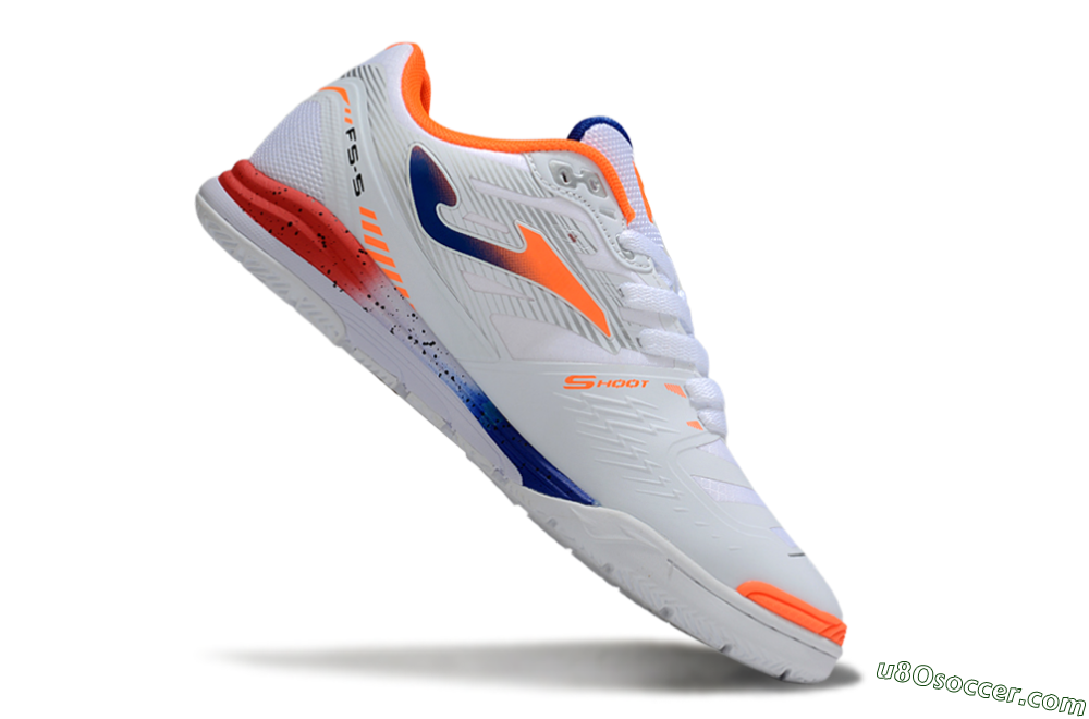 Joma Top Flex IC Indoor & Futsal Soccer Shoes - White/Blue/Red 4