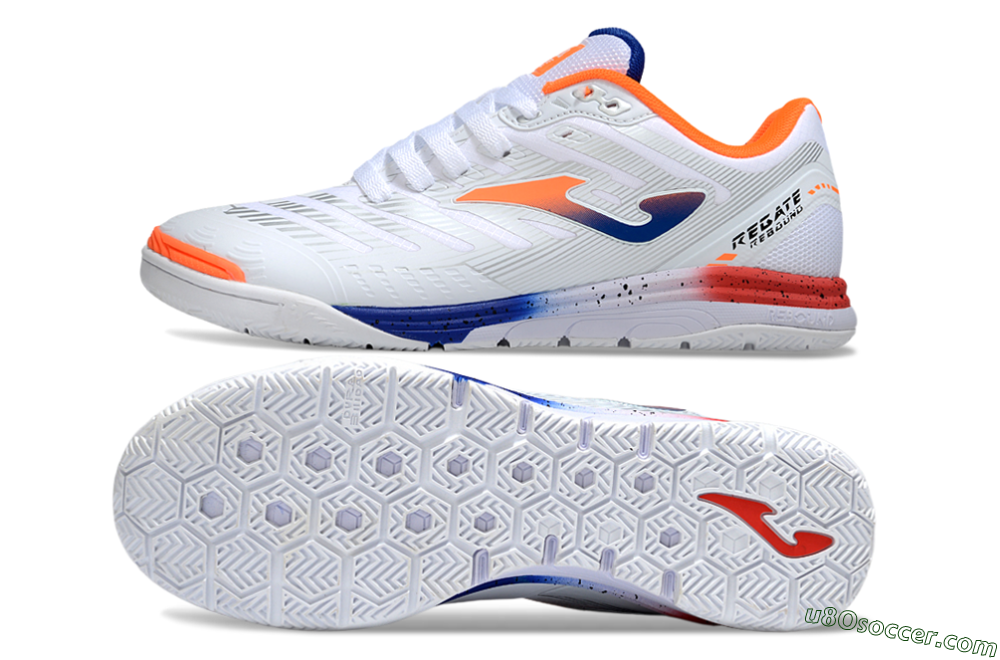 Joma Top Flex IC Indoor & Futsal Soccer Shoes - White/Blue/Red 0