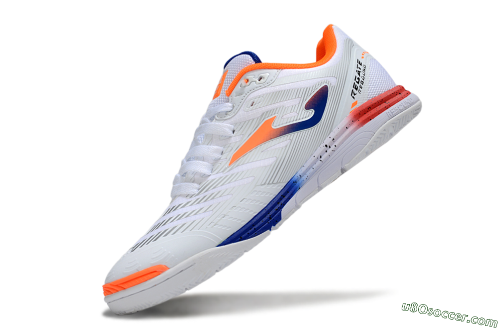 Joma Top Flex IC Indoor & Futsal Soccer Shoes - White/Blue/Red 5