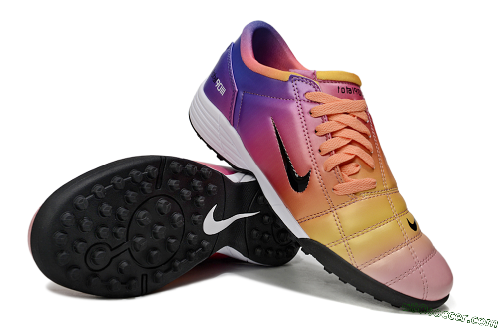 Nike Total 90 III TF Artificial Turf Soccer Shoes - Pink/Yellow/Purple 3
