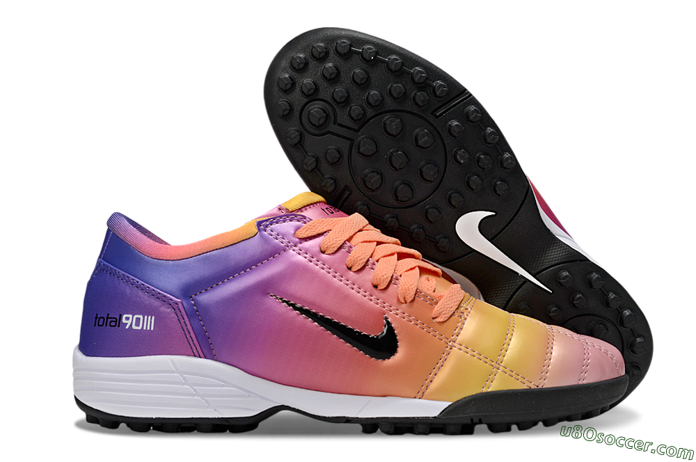 Nike Total 90 III TF Artificial Turf Soccer Shoes - Pink/Yellow/Purple 1
