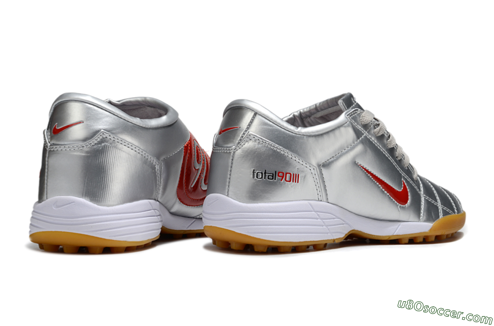 Nike Total 90 III TF Artificial Turf Soccer Shoes - Silver/Red/White 6