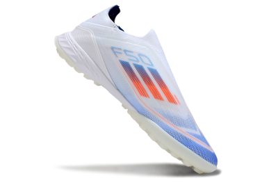 Adidas F50+ Elite Laceless TF Artificial Turf Soccer Shoes - White/Blue/Red