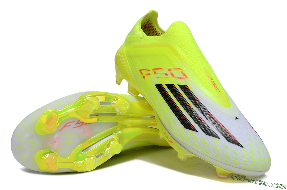 Adidas F50+ Elite Lightstrike Pro Laceless FG Firm Ground Soccer Cleats - Yellow/Black/Red 3