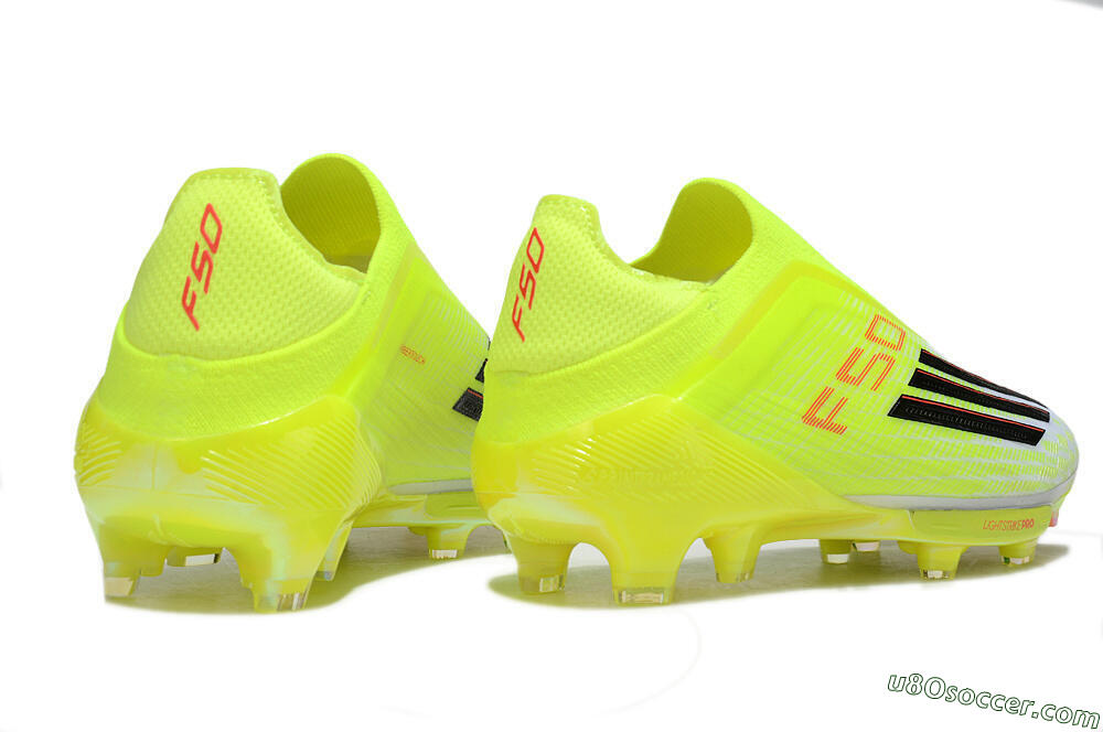 Adidas F50+ Elite Lightstrike Pro Laceless FG Firm Ground Soccer Cleats - Yellow/Black/Red 6