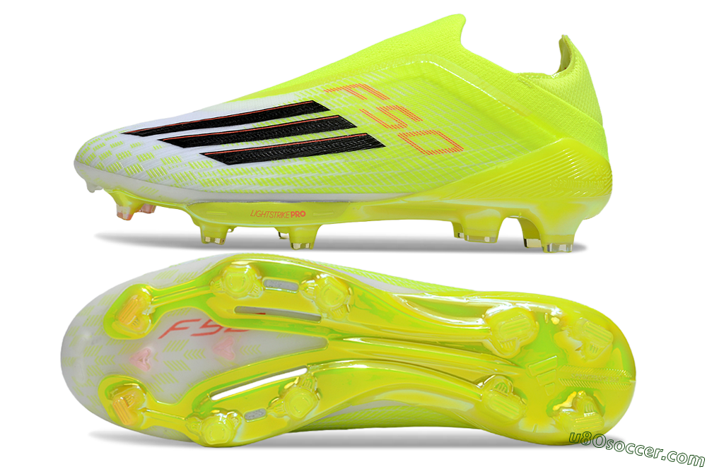 Adidas F50+ Elite Lightstrike Pro Laceless FG Firm Ground Soccer Cleats - Yellow/Black/Red 0