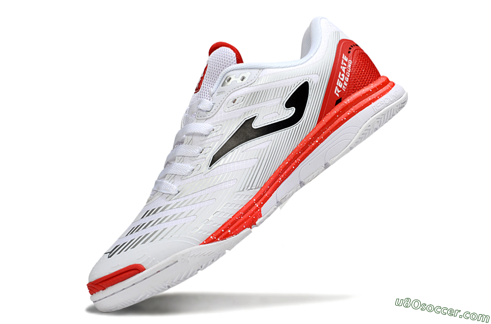 Joma Top Flex IC Indoor & Futsal Soccer Shoes - White/Black/Red 5