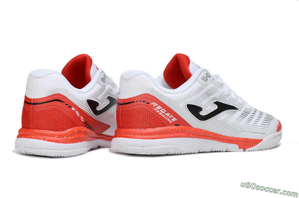 Joma Top Flex IC Indoor & Futsal Soccer Shoes - White/Black/Red 6