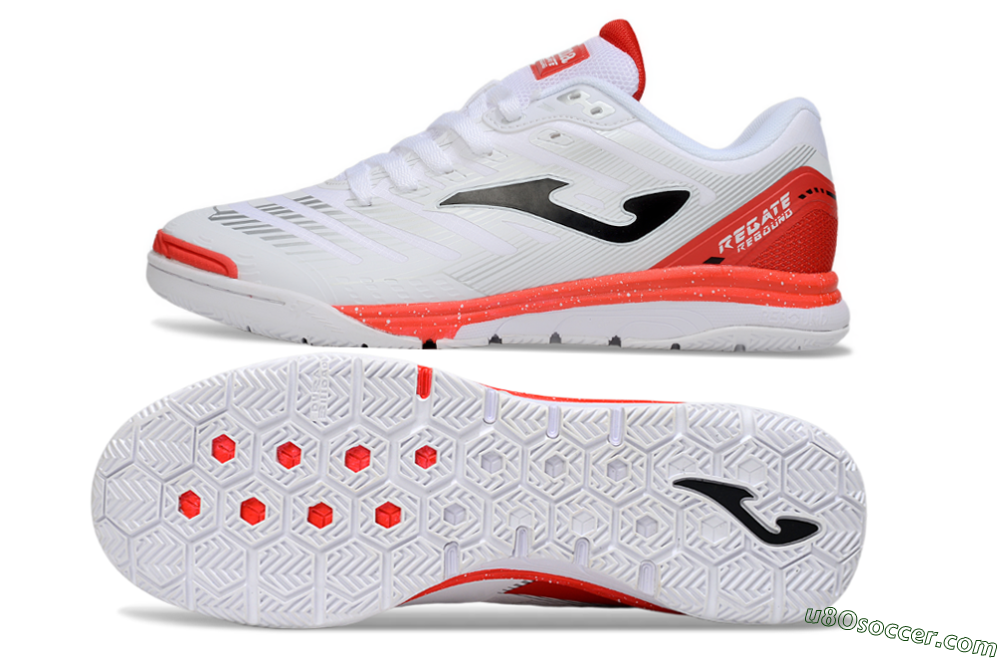 Joma Top Flex IC Indoor & Futsal Soccer Shoes - White/Black/Red 0