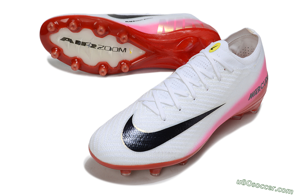 Nike Air Zoom Mercurial Vapor 16 Elite AG Artificial Grass Soccer Cleats - White/Black/Red 3