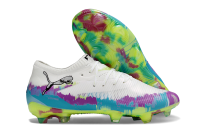 Puma Future 8 Ultimate FG Firm Ground Soccer Cleats - White/Purple/Blue