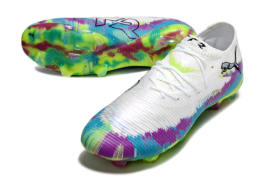 Puma Future 8 Ultimate FG Firm Ground Soccer Cleats - White/Purple/Blue