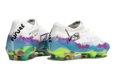 Puma Future 8 Ultimate FG Firm Ground Soccer Cleats - White/Purple/Blue