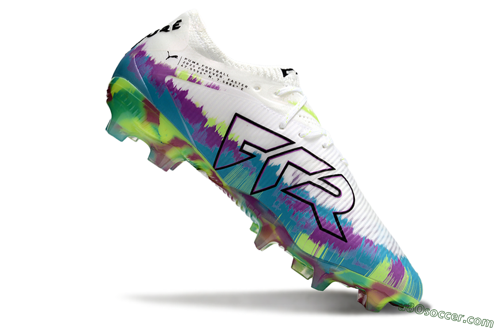 Puma Future 8 Ultimate FG Firm Ground Soccer Cleats - White/Purple/Blue 4