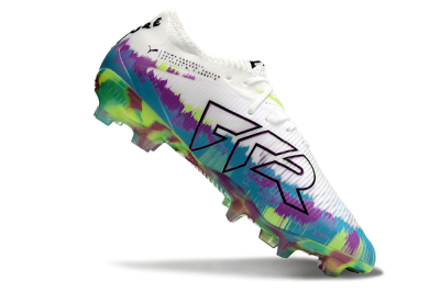 Puma Future 8 Ultimate FG Firm Ground Soccer Cleats - White/Purple/Blue
