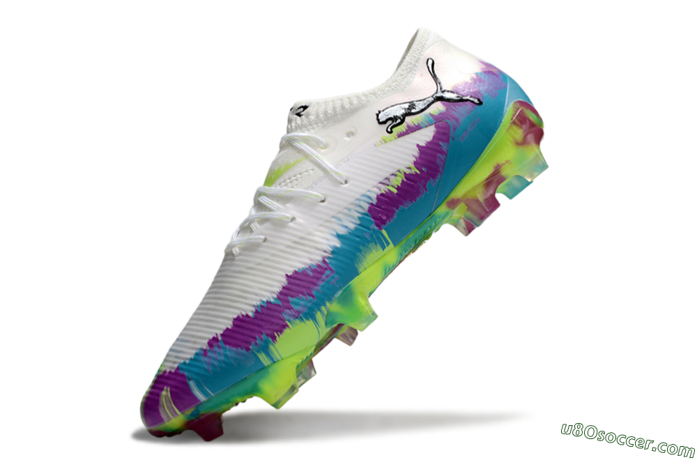 Puma Future 8 Ultimate FG Firm Ground Soccer Cleats - White/Purple/Blue 5