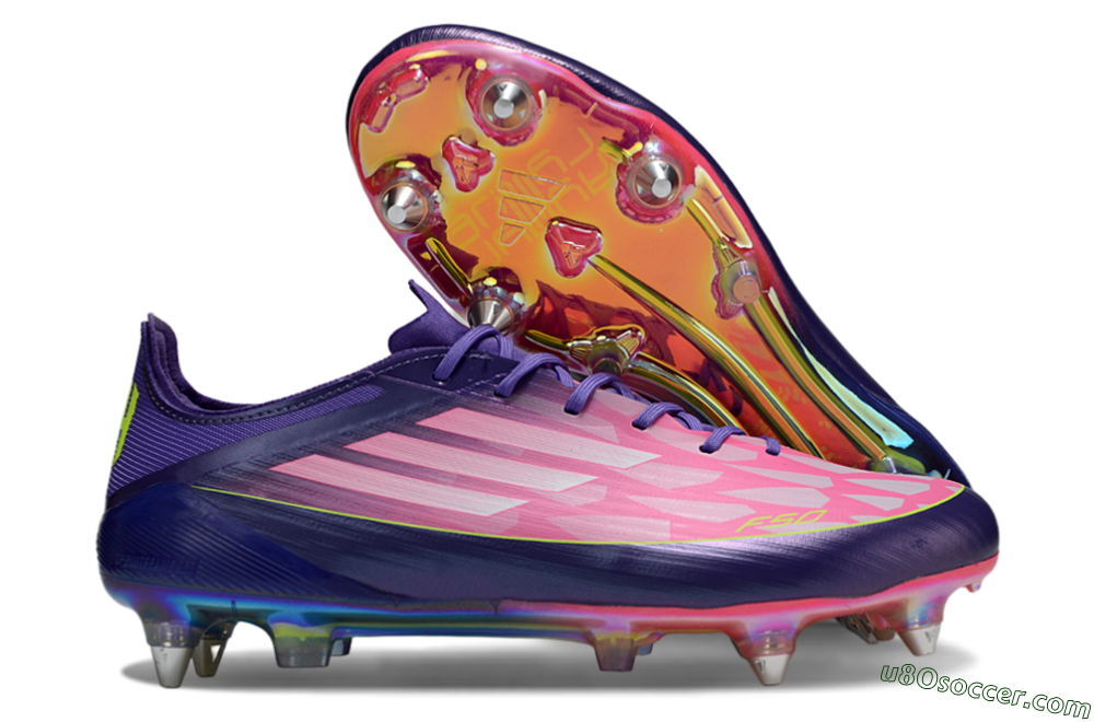 Adidas F50 Elite SG Soft Ground Soccer Cleats - Pink/Blue/Yellow 1