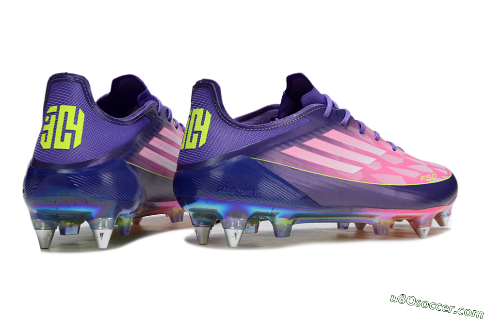 Adidas F50 Elite SG Soft Ground Soccer Cleats - Pink/Blue/Yellow 6