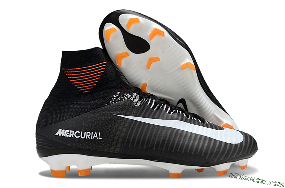 Nike Zoom Mercurial Superfly 5 Elite FG Firm Ground Soccer Cleats - Black/White/Red 1