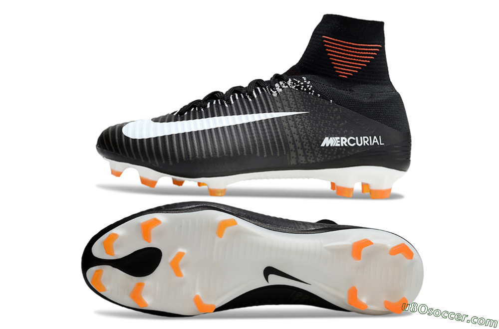 Nike Zoom Mercurial Superfly 5 Elite FG Firm Ground Soccer Cleats - Black/White/Red 0
