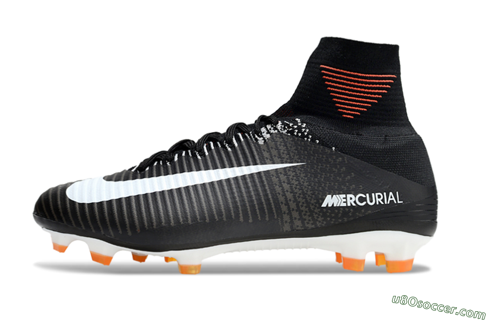 Nike Zoom Mercurial Superfly 5 Elite FG Firm Ground Soccer Cleats - Black/White/Red 2