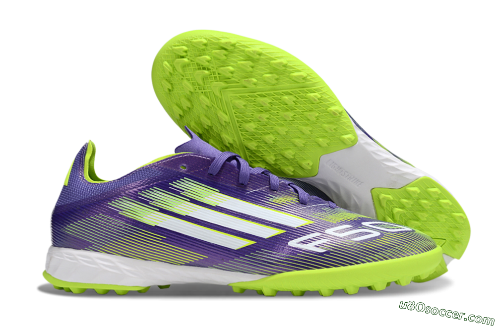 Adidas F50 Pro TF Artificial Turf Soccer Shoes - Purple/Silver/Yellow 1