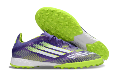 Adidas F50 Pro TF Artificial Turf Soccer Shoes - Purple/Silver/Yellow