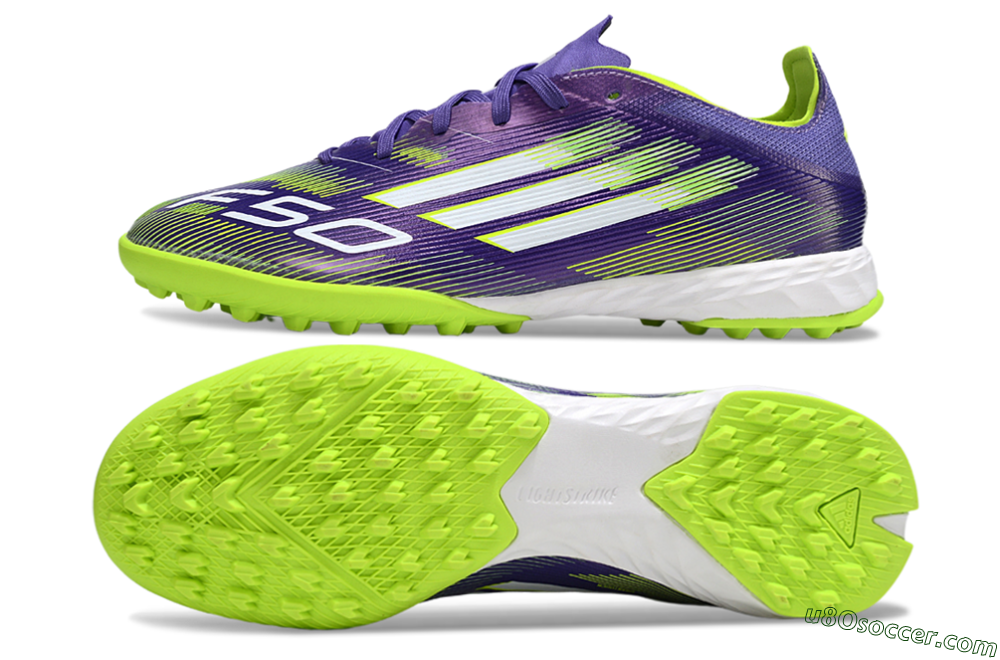 Adidas F50 Pro TF Artificial Turf Soccer Shoes - Purple/Silver/Yellow 0