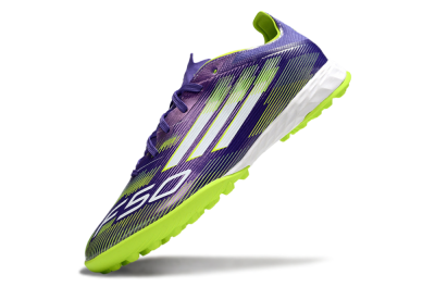 Adidas F50 Pro TF Artificial Turf Soccer Shoes - Purple/Silver/Yellow