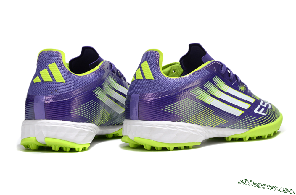 Adidas F50 Pro TF Artificial Turf Soccer Shoes - Purple/Silver/Yellow 6