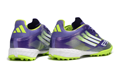 Adidas F50 Pro TF Artificial Turf Soccer Shoes - Purple/Silver/Yellow