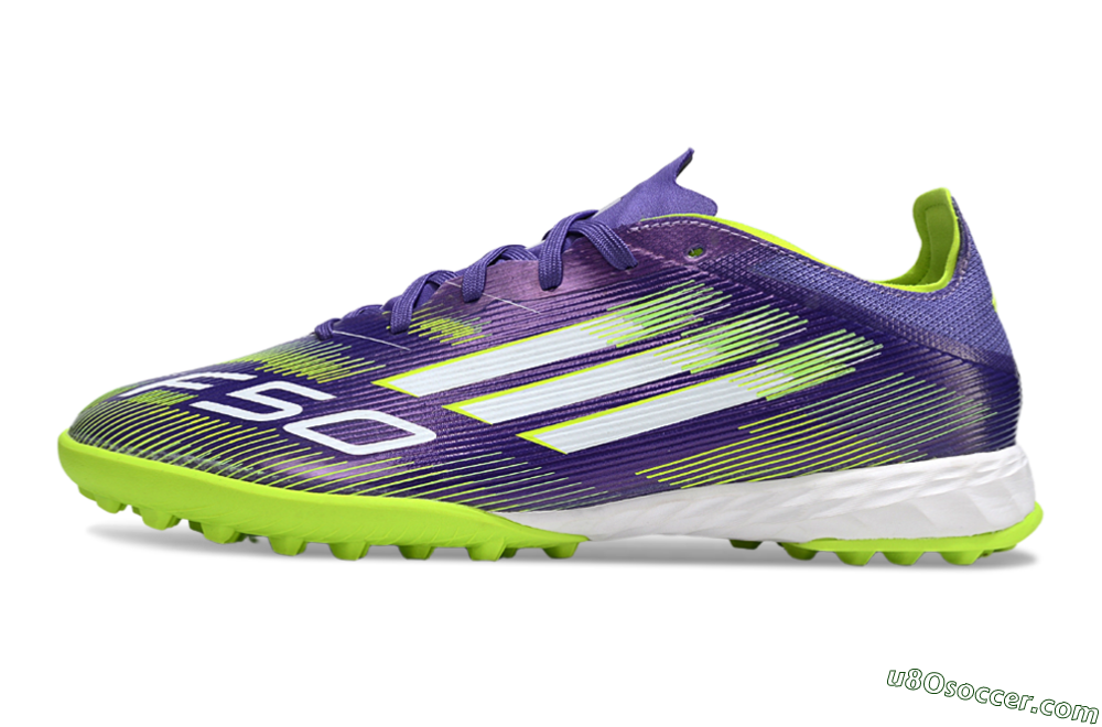Adidas F50 Pro TF Artificial Turf Soccer Shoes - Purple/Silver/Yellow 2