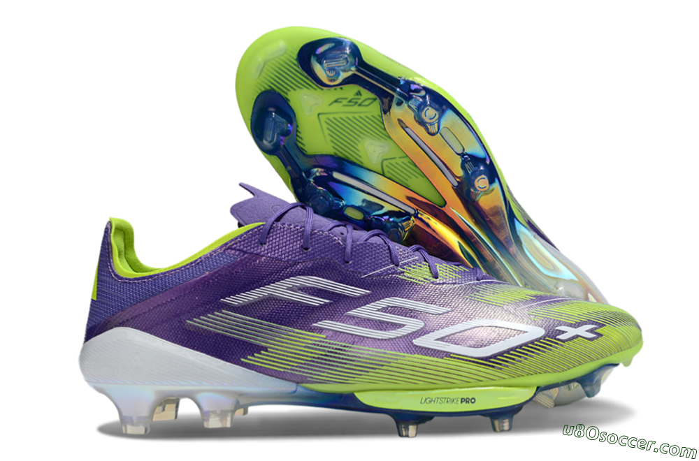 Adidas F50+ Elite Lightstrike Pro FG Firm Ground Soccer Cleats - Purple/Yellow/White 1