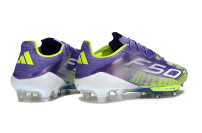 Adidas F50+ Elite Lightstrike Pro FG Firm Ground Soccer Cleats - Purple/Yellow/White
