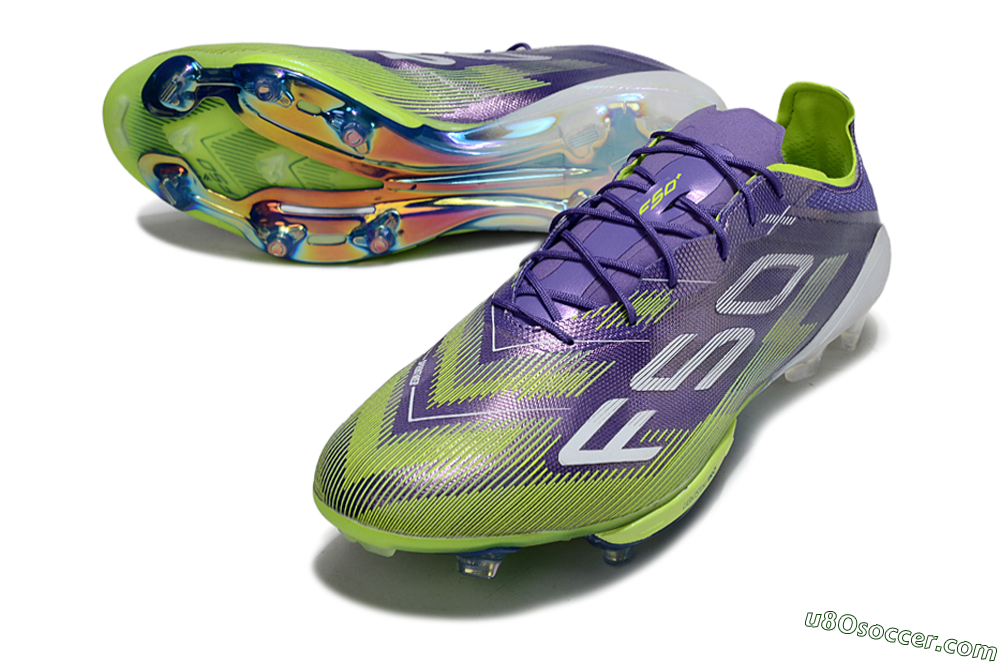 Adidas F50+ Elite Lightstrike Pro FG Firm Ground Soccer Cleats - Purple/Yellow/White 3