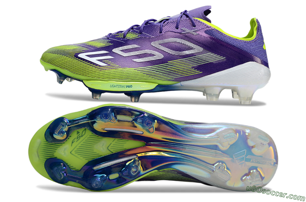 Adidas F50+ Elite Lightstrike Pro FG Firm Ground Soccer Cleats - Purple/Yellow/White 0