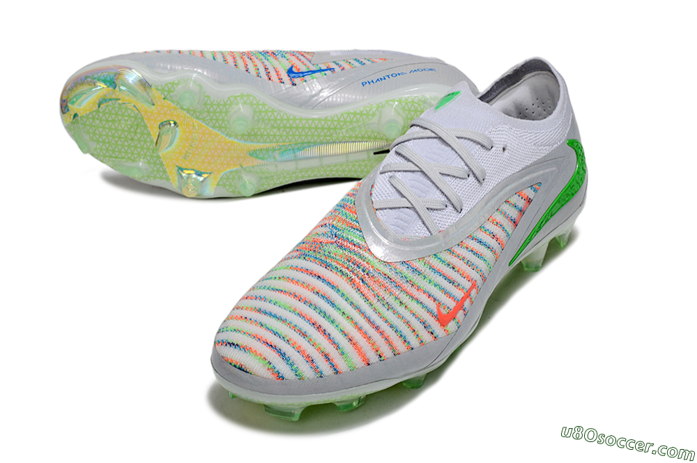 Nike Phantom 6 Elite FG Firm Ground Soccer Cleats - White/Red/Yellow 3