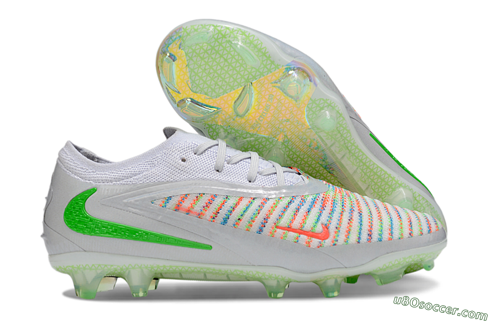Nike Phantom 6 Elite FG Firm Ground Soccer Cleats - White/Red/Yellow 1